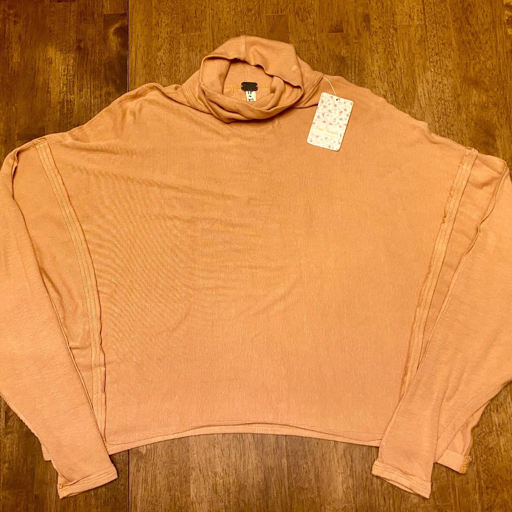 Free People mock neck slouchy crop sweater